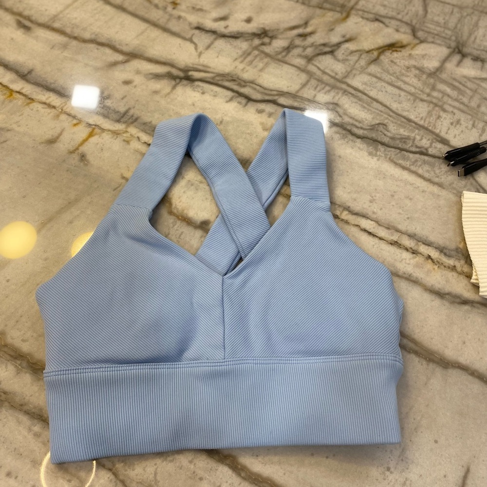 ALO Yoga Light Blue Sports Bra